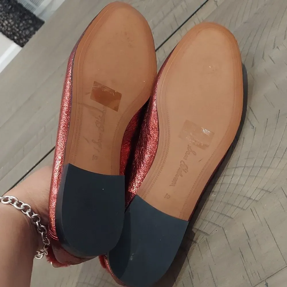 Sam Edelman Loraine Leather Faux Fur Burgundy Loafers
